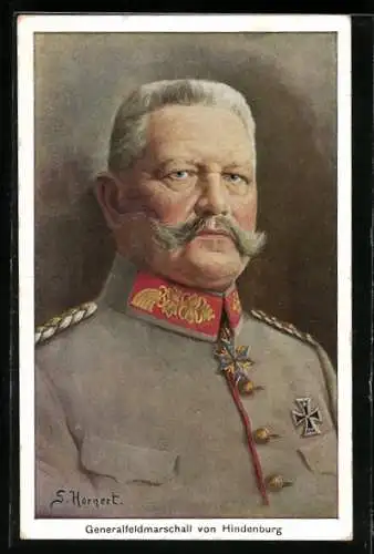 AK Generalfeldmarschall Paul von Hindenburg in Uniform mit Orden, Brustbild