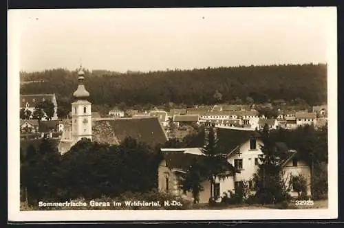 AK Geras im Waldviertel, Teilansicht mit Kirche