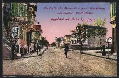 AK Constantinople, Avenue de la gare, San Stefano