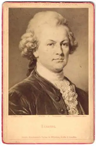 Fotografie friedr. Bruckmann, München, Portrait Gotthold Ephraim Lessing, deutscher Dichter