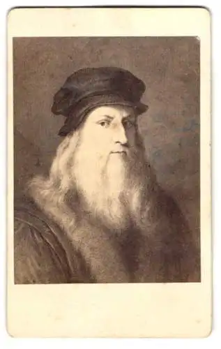 Fotografie Photographische Gesellschaft, Berlin, Portrait Leonardo da Vinci, Maler, nach einem Gemälde