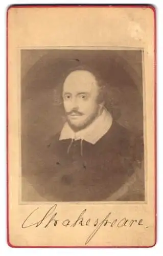 Fotografie Gustav Weber, Altona, grosse Freiheit 2, Portrait Shakespeare, nach einem Gemälde