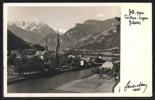 Foto-AK Hans Hruschka Nr. 1335: Zell, Ortsansicht mit Kirche