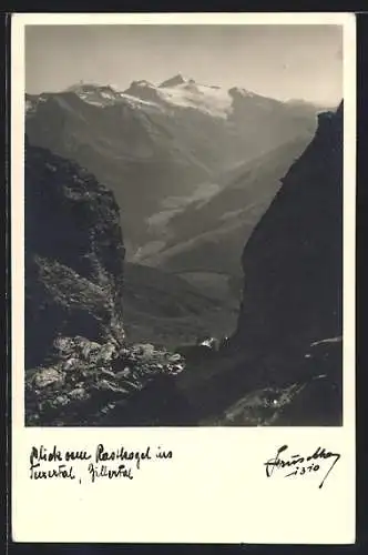 Foto-AK Hans Hruschka Nr. 1310: Blick vom Rastkogel ins Tuxertal, Zillertal