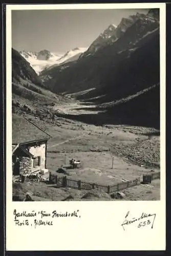 Foto-AK Hans Hruschka Nr. 553: Gasthaus Zum Steinbock in der Floitz, Zillertal