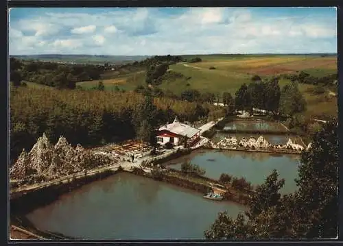 AK Engstlatt bei Balingen, Der Alpen- und Seerosengarten v. Georg Jetter aus der Vogelschau