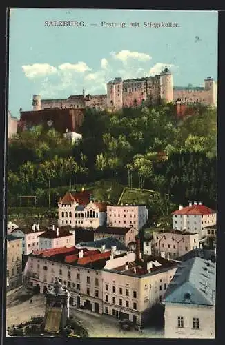 AK Salzburg, Festung mit Gasthaus Stieglkeller