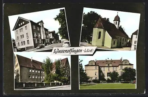 AK Wasseralfingen /Württ., Strassenpartien und Kirche