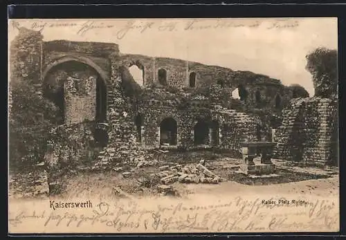 AK Kaiserswerth, Innenhof der Ruine Kaiserpfalz