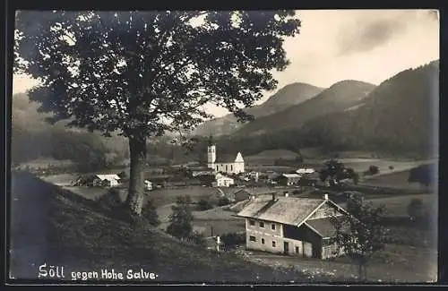 AK Söll, Ortsansicht gegen Hohe Salve