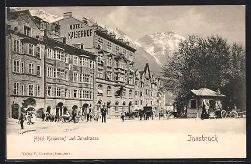 AK Innsbruck, Das Hotel Kaiserhof und die Innstrasse