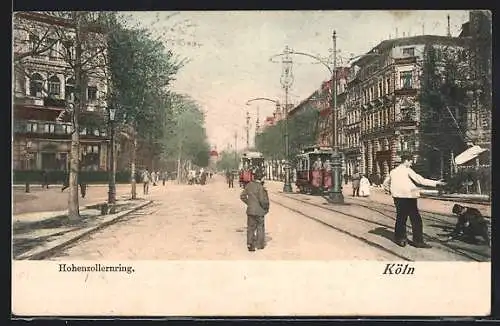 AK Köln-Neustadt, Strassenbahnen am Hohenzollernring