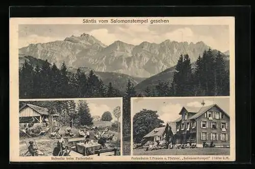 AK Hemberg, Ferienheim für Frauen und Töchter Salomonstempel, Blick zum Säntis