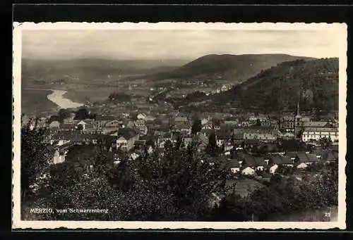 AK Merzig, Blick vom Schwarzenberg auf den Ort