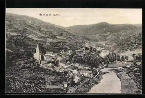 AK Heimbach /Eifel, Ortsansicht mit Fluss