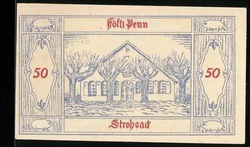 Notgeld Gr. Nordende, 50 Pfennig, Strohsack, Stadtwappen