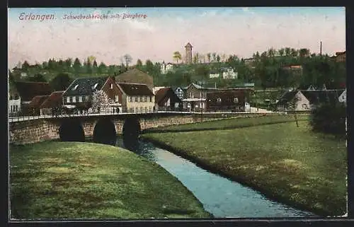 AK Erlangen, Schwabachbrücke mit Burgberg