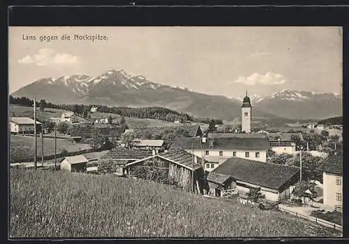 AK Lans, Ortsansicht mit der Kirche gegen die Nockspitze