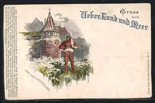 Lithographie Stuttgart, Motiv aus Alt-Stuttgart