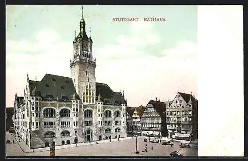 AK Stuttgart, Blick auf das Rathaus