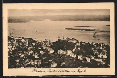 AK Hamburg-Blankenese, Blick a. d. Süllberg vom Zeppelin