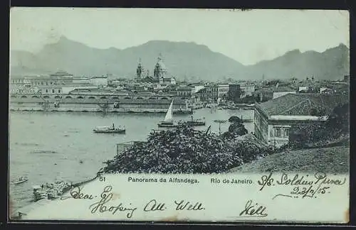 Mondschein-AK Rio de Janeiro, Panorama da Alfandega