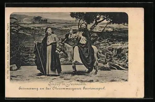 AK Oberammergau, Oberammergauer Passionsspiele, Enzug in Jerusalem