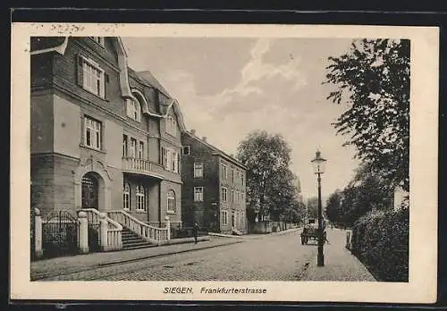 AK Siegen, Partie in der Frankfurterstrasse, mit Villa