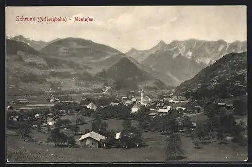 AK Schruns, Blick auf den Ort an der Arlbergbahn