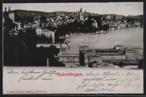 AK Ueberlingen a. Bodensee, Ortsansicht und Seepartie