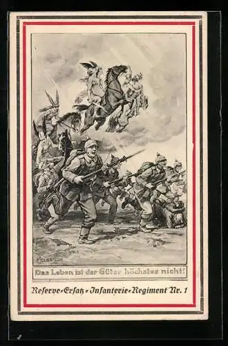 AK Das Leben ist der Güter höchstes nicht!, Schlacht mit Germanen-Unterstützung, Reserve-Inf.-Rgt. 71