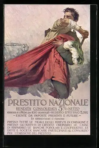 Künstler-AK Prestito Nazionale, italienische Kriegsanleihe