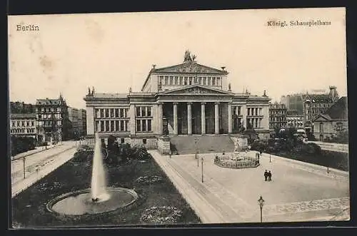 AK Berlin, Strassenpartie mit Königl. Schauspielhaus, Gendarmenmarkt