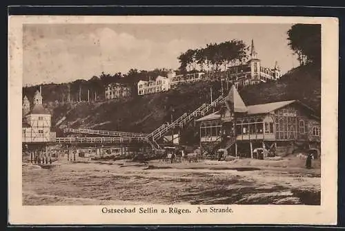 AK Sellin a. Rügen, Ostseebad, Am Strande