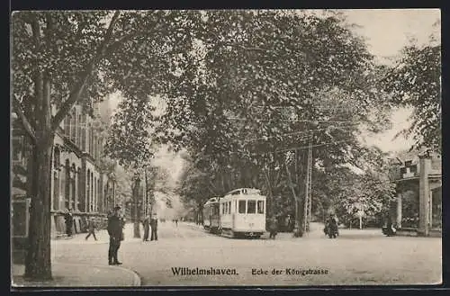 AK Wilhelmshaven, Strassenbahn in der Könighstrasse
