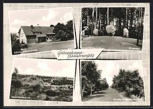 AK Grünenkamp-Bockhornerfeld, Schule Grünenkamp, Ehrenmal und Moorlandschaft