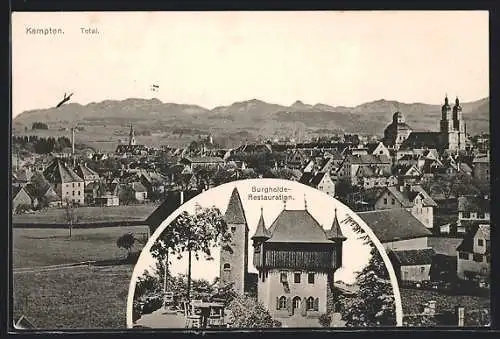 AK Kempten / Allgäu, Panorama, Burghalde-Restauration