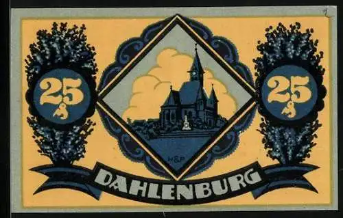 Notgeld Dahlenburg 1921, 25 Pfennig, Kirche