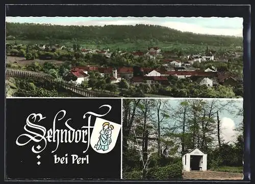 AK Sehndorf bei Perl, Ortsansicht und Kapelle im Wald