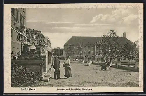 AK Bad Eilsen, Terrasse und Fürstliches Badehaus