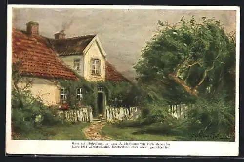 Künstler-AK Helgoland, Haus auf der Insel