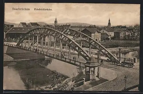 AK Saarbrücken, Ortsansicht mit Friedrichbrücke