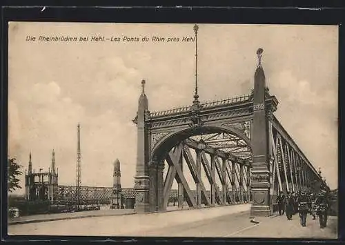 AK Strassburg, an der Rheinbrücke