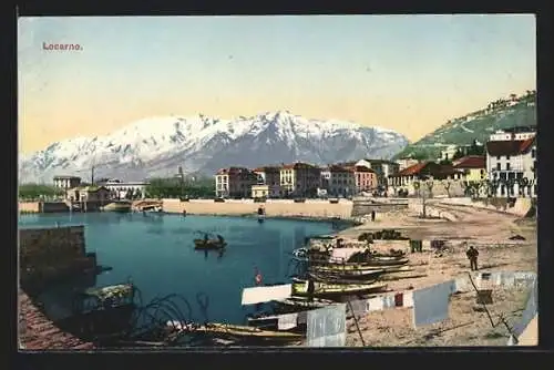 AK Locarno, Panorama mit Bergen