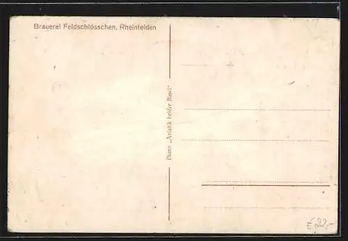 AK Rheinfelden, Brauerei Feldschlösschen vom Flugzeug aus