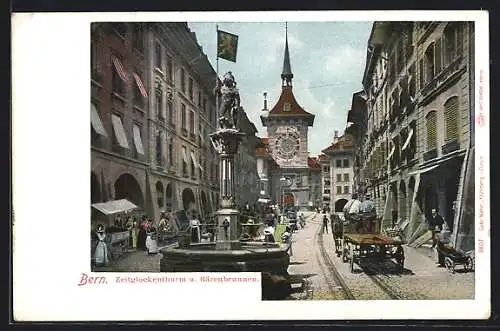 AK Bern, Zeitglockenturm und Bärenbrunnen