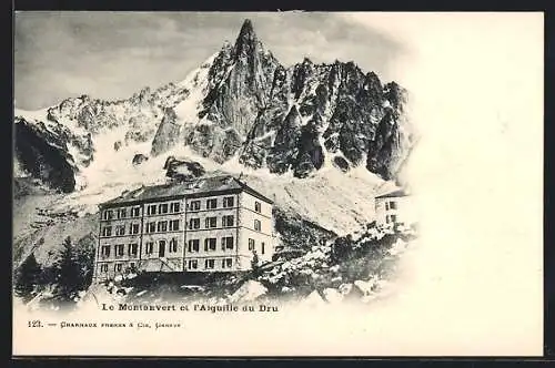 AK Chamonix, Le Montanvert, Panorama et l`Aiguille du Dru