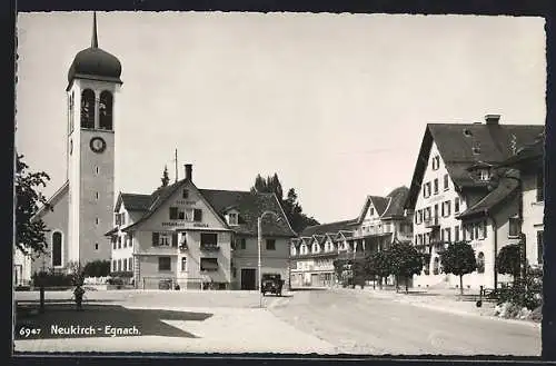 AK Neukirch-Engnach, Gasthaus-Restaurant Schäfle und Kirche