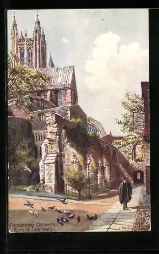 Künstler-AK Charles F. Flower: Canterbury, Cathedral, Ruins of Infirmary