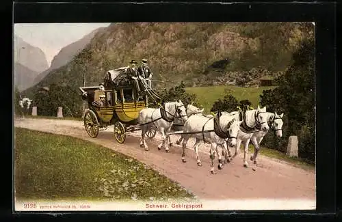 AK Schweizer Gebirgspost, Postkutsche